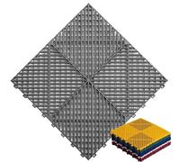 Piastrelle ad incastro in PVC per garage, autosvuotanti, per garage e autolavaggio, pavimenti modulari resistenti, 40 x 40 x 1,8 cm, grigio, 4 pezzi ≈ 0,6 ㎡