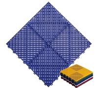 Piastrelle ad incastro in PVC per garage, tappetini autodrenanti per garage e autolavaggio, pavimenti modulari resistenti, 40 x 40 x 1,8 cm, blu, 16 pezzi ≈ 2,6 ㎡