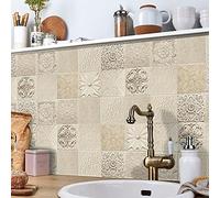Piastrelle Adesive Cucina 20x20 Modello Vintage 24 Pezzi Mattonelle Adesive Bagno Pvc Impermeabile Adesivi per Piastrelle Parete Fai da Te Adesivi per Cucina Decorazioni