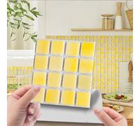Piastrelle Adesive Cucina Giallo Limone Impermeabile Pvc Piastrelle Adesive Bagno, A Prova Di Olio Piastrelle Adesive,Pannelli Decorativi Per Pareti Piastrelle Adesive 10 Pezzi(15x15cm)