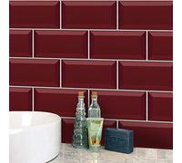 Piastrelle Adesive Cucina Porpora Impermeabile Pvc Piastrelle Adesive Bagno, A Prova Di Olio Piastrelle Adesive,Pannelli Decorativi Per Pareti Piastrelle Adesive 54 PC(10x20cm)
