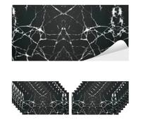 Piastrelle Adesive Muro PVC Cucina Bagno Camera da Letto Paraschizzi Mattonelle per Parete Marmo Pannelli Decorativi 3D in Finta Pietra Altissima Risoluzione (12 pezzi - 2.1mq, Marmo Nero)
