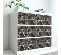 Piastrelle autoadesive a mosaico per pareti della cucina, 10 pezzi | Piastrelle autoadesive a mosaico, 15 x 15 cm, in PVC lucido, decorazione per il bagno