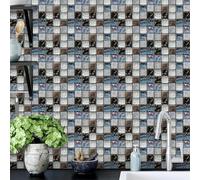 Piastrelle autoadesive per pareti, squisite, in mosaico marrone beige, da staccare e attaccare, in PVC impermeabile, antiolio, facili da applicare, per la decorazione della casa, per il bagno, 15x240