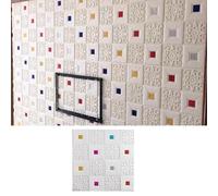 Piastrelle autoadesive per soffitti in PVC, 70 x 70 cm, impermeabili, resistenti all'olio, pannelli decorativi per riparazioni rapide del soffitto, facile installazione e rinnovamento elegante della
