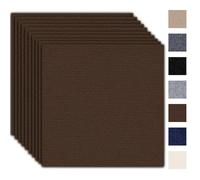 Piastrelle autoadesive per tappeti, 50 x 50 cm, set da 10 pezzi, 2,5 m², per moquette, piastrelle con copertura posteriore, resistente tappeto per casa, ufficio, commerciale, marrone scuro