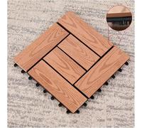 Piastrelle composte ad incastro per terrazze Piastrelle for ponte ad incastro in legno e plastica for drenaggio 11,8x11,8 pollici Marrone Grigio Confezione da 2-30 pezzi(Brown-b,4pcs)