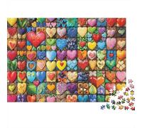 Piastrelle Cuore Colorate 1000 Pezzi Gioco Rompicapo Scena Città Colorata Colorato E Dettagliata Scena Una Grande Festiva O Riempitivo per Età 10+ Gioco Puzzle en, Regali per Uomini 70x50cm/10