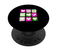 Piastrelle Cuore Selvatico Rosa e Verde Grafica Verde e Rosa PopSockets PopGrip Adesivo