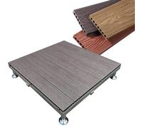 Piastrelle da Patio 84×84cm Pavimentazione ad Incastro(Brown,84x84x40cm)