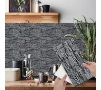 Piastrelle Ddesive Cucina Grigio Scuro Piastrelle Adesive Bagno Impermeabile Mattonelle Adesive PVC Adesivi per Piastrelle Cucina Fai da Te Mattonelle Adesive Bagno7 PC(14x28cm)