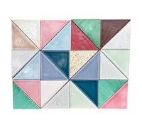 Piastrelle Decorative Multicolori in Ceramica, Mattonelle da Rivestimento composto da singoli Triangoli multicolor COLORI CASUALI prezzo riferito a 1 composizione dimesione 27,5 cm x 21 cm