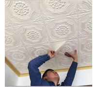 Piastrelle decorative per soffitto, impermeabili, in schiuma 3D, per una facile installazione, ideali per qualsiasi stanza, confezione da 50 pezzi, perfette per decorare la casa