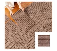 Piastrelle di moquette autoadesive, Quadrotte Tappeto Adesive 30x30cm Multicolor 5/10/20/30 Pz(Khaki,One Size)