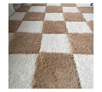Piastrelle di moquette morbide ad incastro Interlocking Foam Carpet Tiles Pack of 50 12x12x0.4 Inch Multicolor(Apricot+white)