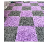 Piastrelle di moquette morbide ad incastro Interlocking Foam Carpet Tiles Pack of 50 12x12x0.4 Inch Multicolor(Purple+Gray)
