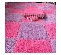 Piastrelle di moquette morbide ad incastro Interlocking Foam Carpet Tiles Pack of 50 12x12x0.4 Inch Multicolor(Red Purple)