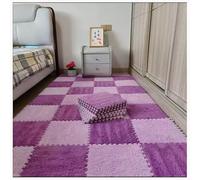 Piastrelle di moquette morbide ad incastro Pack Of 30 12x12 inch Multicolor Plush Interlocking Carpet Tiles(Light Purple+dark Purple)