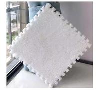 Piastrelle di moquette morbide ad incastro Pack Of 36 12x12x0.4in Plush Carpet Interlocking Foam Puzzle Floor Mat Multicolor(White)