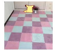 Piastrelle di moquette morbide ad incastro Pack Of 36 12x12x0.4in Plush Carpet Interlocking Foam Puzzle Floor Mat Multicolor(Pink+purple+blue)