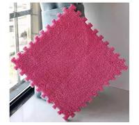 Piastrelle di moquette morbide ad incastro Pack Of 36 12x12x0.4in Plush Carpet Interlocking Foam Puzzle Floor Mat Multicolor(Rose Red)