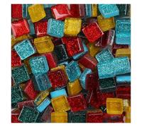 Piastrelle di mosaico 50PCS Fai Da Te Colore Della Miscela Glitter Mosaico di Vetro Pietre Tessere di Mosaico Ciottoli di Vetro Artigianato Materiale Di Puzzle for Mosaico Fai Da Te Fare arte(Color 7)