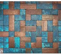 Piastrelle di rame fatte a mano per pareti Cobresos, marrone-turchese - Pannello posteriore della cucina unico per cucina, parete posteriore della cucina | Piastrelle decorative rustiche, confezione