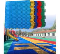 Piastrelle for campi sportivi all'aperto fai da te, pavimento modulare ad incastro for parchi, scuole, asili(Blue)