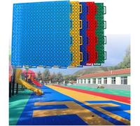 Piastrelle for campi sportivi da esterno fai da te da 9,84 pollici, pavimento modulare ad incastro for parco giochi scolastico, asilo, facilmente tagliabili/modificabili(Yellow)