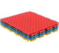 Piastrelle for campi sportivi fai da te da 25 pollici, facili da tagliare/modificare, tappetini antiscivolo multifunzionali, 16 pezzi(Yellow)