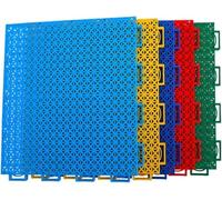 Piastrelle for campi sportivi quadrati da 9,84 pollici, piastrelle modulari ad incastro, pavimento sportivo fai da te colorato for interni ed esterni(Red,16PCS)
