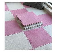 Piastrelle for moquette ad incastro, 8 piastrelle quadrate da 30 cm in morbida schiuma for pavimenti, tappetino da gioco insonorizzato for camera da letto, tappeti spessi e soffici(+White,1cm)