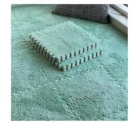 Piastrelle for moquette ad incastro, 8 piastrelle quadrate da 30 cm in morbida schiuma for pavimenti, tappetino da gioco insonorizzato for camera da letto, tappeti spessi e soffici(Light Green,1cm)