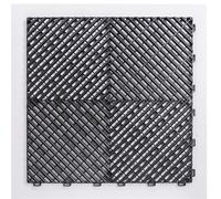 Piastrelle for pavimenti da garage ad incastro, tappetino for autolavaggio, lastra multifunzione, spessore 1,8 cm(Black,280pcs)