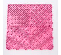 Piastrelle for pavimenti da garage modulari ventilate in plastica, tappetino for in PVC PP(Pink)