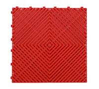 Piastrelle for pavimenti da garage modulari ventilate in plastica, tappetino for in PVC PP(Red)