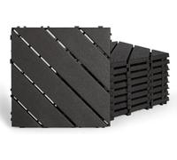 Piastrelle for ponte ad incastro composito legno-plastica | Multicolor 10/20 pezzi 12x12 pollici: Decorazione paesaggistica for giardino, prato e balcone(Gray,10pcs)