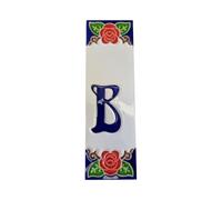 Piastrelle in ceramica con numeri civici e lettere rosse italiane fatte a mano (B)