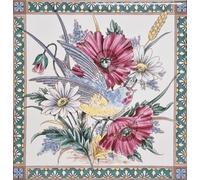 Piastrelle in ceramica con papavero e rondine, 15 x 15 cm, decorazioni floreali e/o uccellini, stile vittoriano, decorate a mano nel Regno Unito (piastrella con uccelli)