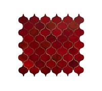 Piastrelle in ceramica fatte a mano Arabesque Lava raffreddata - Mattonelle a mosaico arabesque per cucina, parete posteriore della cucina e bagno | Un patchwork contiene 31 piastrelle da rivestimento