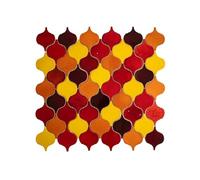 Piastrelle in ceramica fatte a mano Arabesque Lingue di fuoco - Mattonelle a mosaico arabesque per cucina, parete posteriore della cucina e bagno | Un patchwork contiene 31 piastrelle da rivestimento