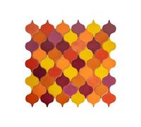 Piastrelle in ceramica fatte a mano Arabesque Tramonto infuocato - Mattonelle a mosaico arabesque per cucina, parete posteriore della cucina | Un patchwork contiene 31 piastrelle da rivestimento