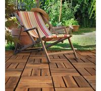 Piastrelle IN Legno Da Terrazza Acacia Esterno Pavimentazione 30x30cm 10er Set (