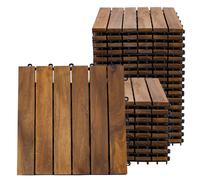 Piastrelle in legno di acacia 30 x 30 cm Piastrelle per terrazze Sistema a clic Piastrelle esterne per balconi Piastrelle per terrazze in legno, resistenti alle intemperie, set da 27