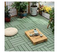 Piastrelle in Legno Pavimenti Giuntati in Plastica di Legno Verde, Piastrelle per Terrazze con Balcone Ad Incastro Fai-da-Te, Impermeabile per Tutte Le Stagioni E Antiscivolo, Facile da Posare