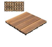 Piastrelle in legno, resistenti alle intemperie, 3,3 m², per giardino | Piastrelle in legno da 30 x 30 cm, con sistema a clic e drenaggio, set da 36 pezzi