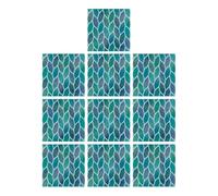 Piastrelle in mosaico di vetro, Adesivi murali for piastrelle geometriche multicolore 20 cm x 20 cm, confezione da 10(Color 14)