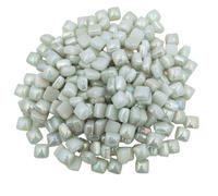 Piastrelle in pietra per mosaico in vetro, 1,2 cm, 500 g, non trasparente, per arti e mestieri, piatti, cornici, vasi di fiori, fatti a mano e decorativi per la casa (bianco iridescente)
