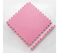 Piastrelle in schiuma antiscivolo per la casa, comodi tappetini da gioco a incastro, morbidi tappetini puzzle, rivestimento pavimentale in EVA spessore 1 cm(Rosa)