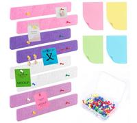 Piastrelle In Sughero,Con 50 Spilli Grandi e 100 Note Autoadesive Piccola Lavagna Ad Ago In Feltro Per Appendere Foto, Bacheche, Decorazioni d'Interni, Note Da Scrivania (33 * 5cm 8 Pezzi)